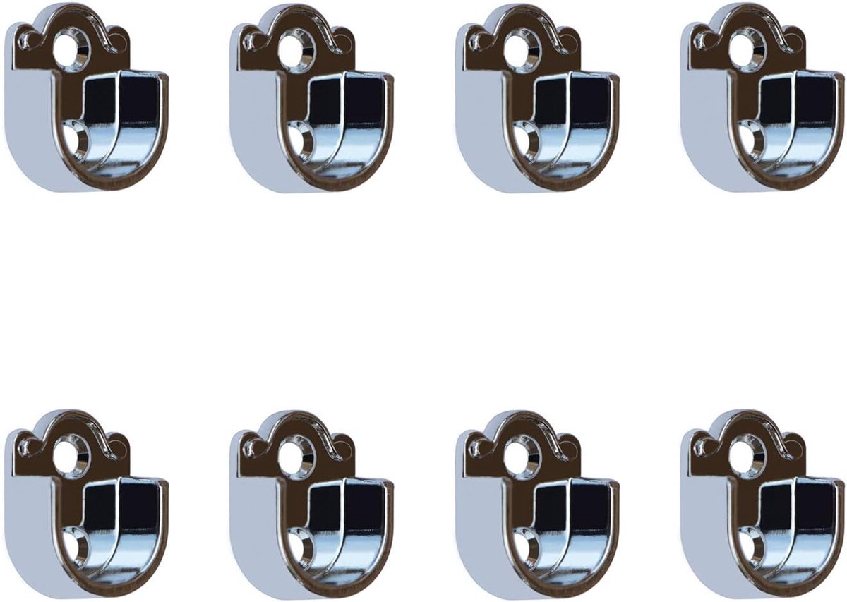 kledingstang kastbuis spoorstangkop houder voor kledingkast, 33 mm x 25 mm x 14 mm, 8 stuks flanel voor 19 mm