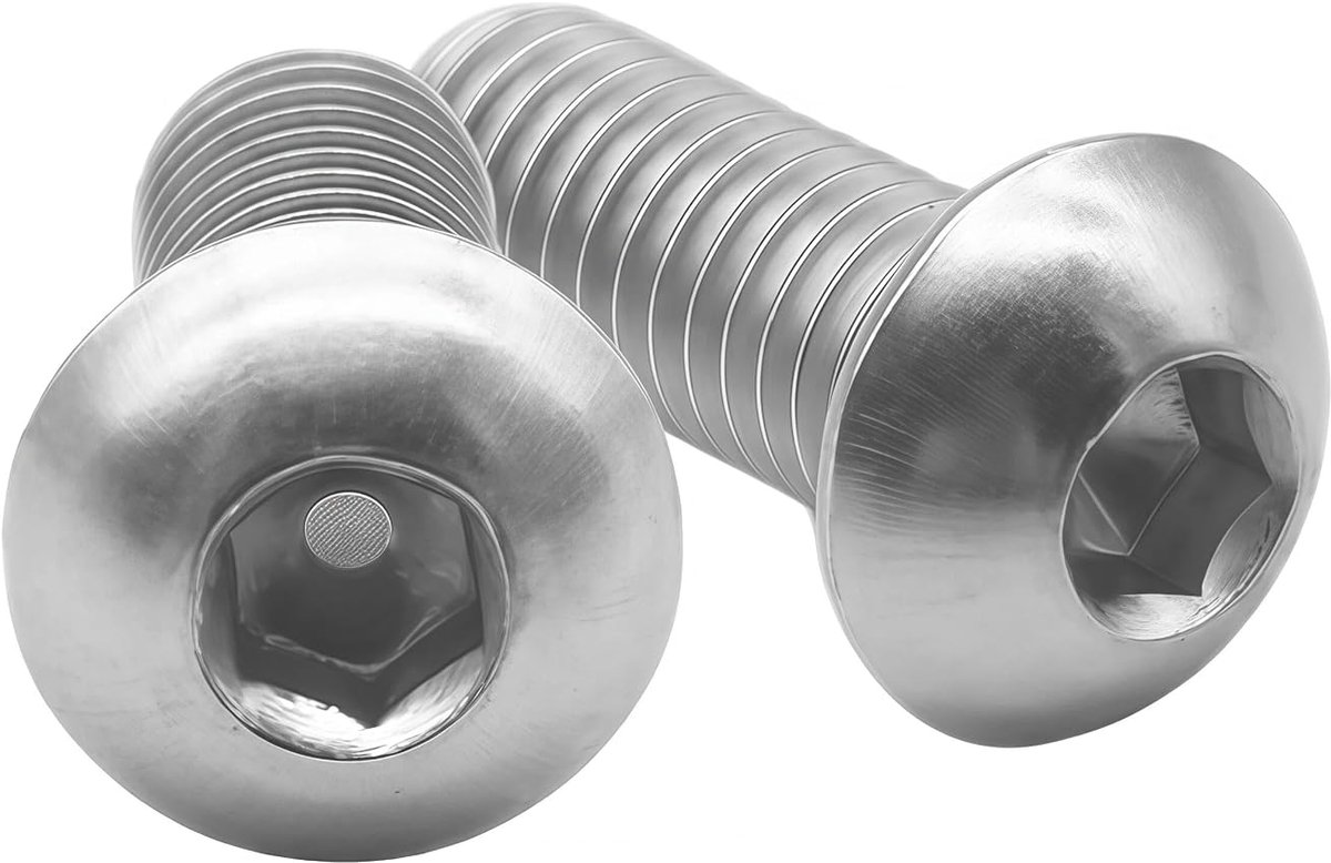 30 stuks M4 x 20 mm lensschroeven met flens ISO 7380 binnenzeskant lenskopschroeven roestvrij staal A2 V2A metalen bevestigingsschroeven zeskantschroeven voor werkplaats (PTLS/M4/20)