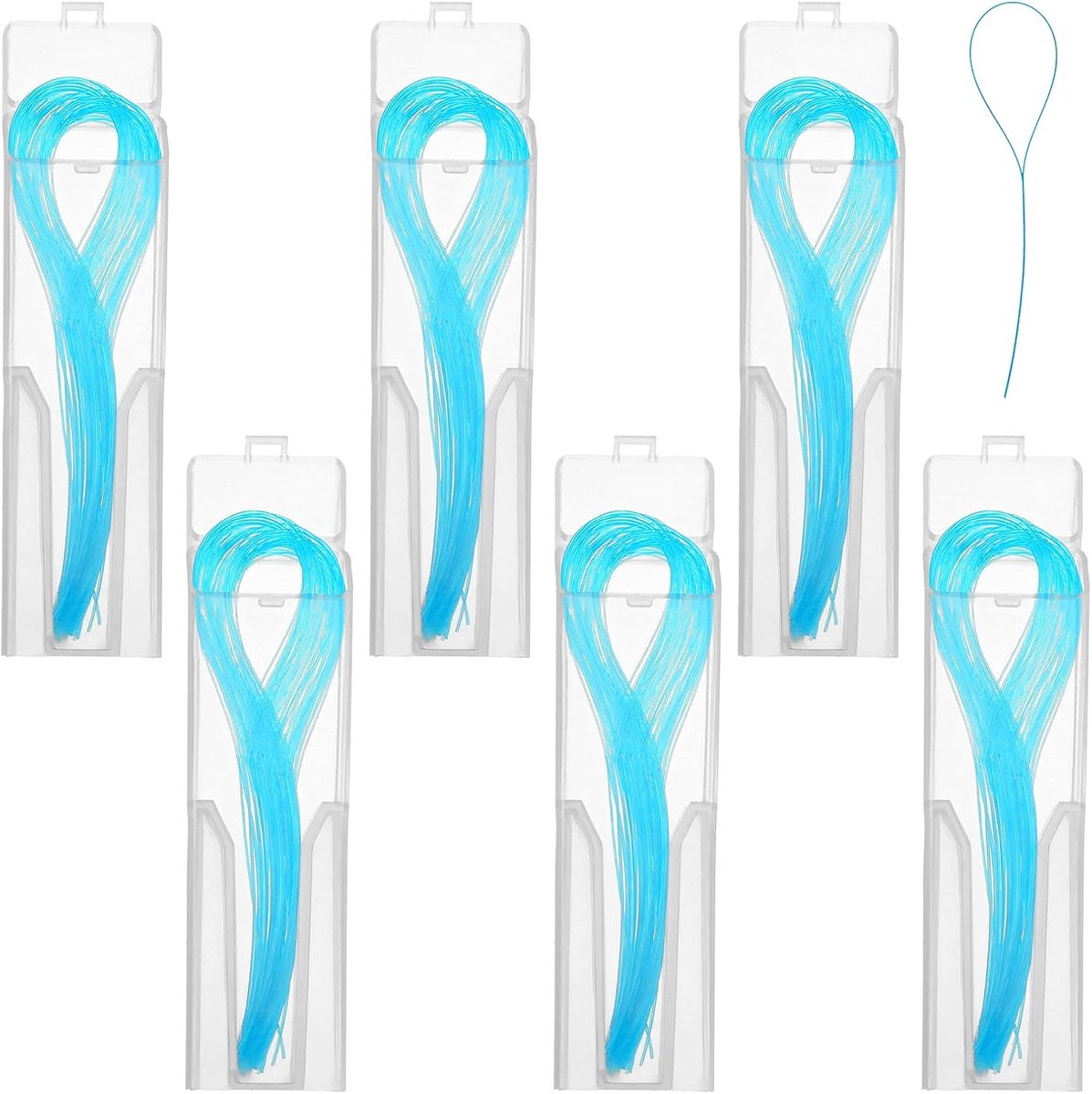 300 stuks tandzijdehouders voor bruggen en implantaten, blauwe flosdraad voor brugdraden voor bruggen, 6 navulbare dozen à 50 stuks