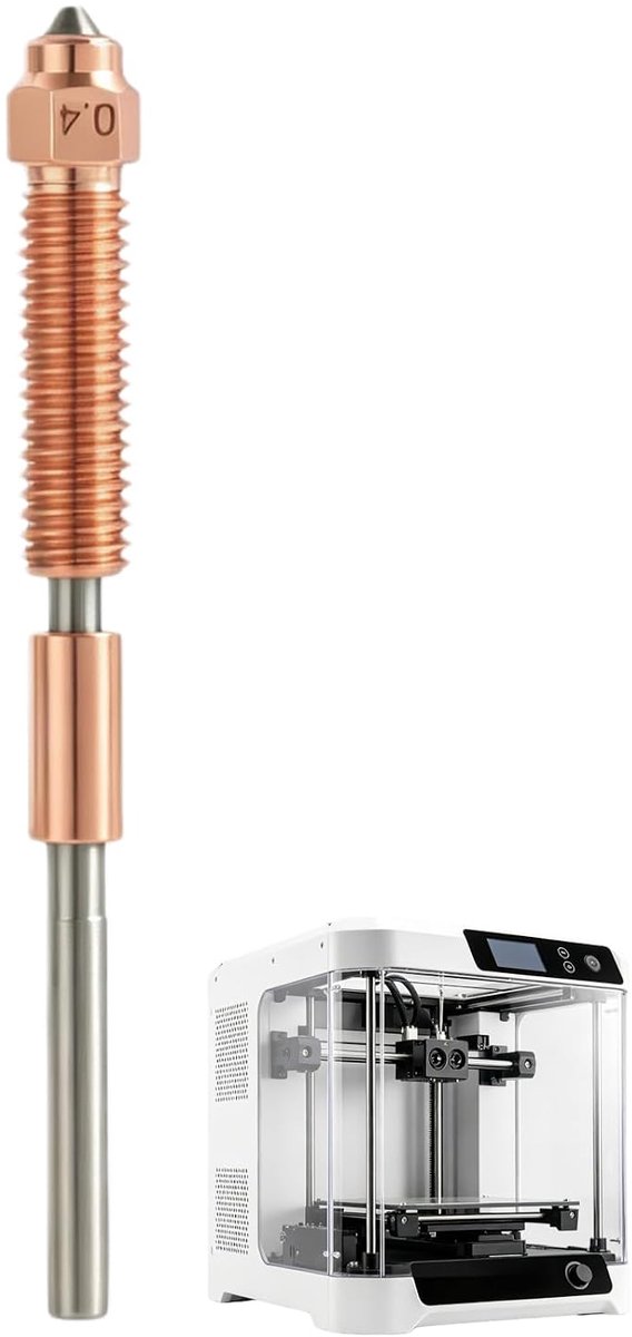0,4 mm, snelle vervanging, High Flow, met heatbreak van titaniumlegering, voor 3D-printers, mondstuk van staal met hoge hardheid, compatibel met 3D-printers K1, K2, Ender 3 en andere modellen