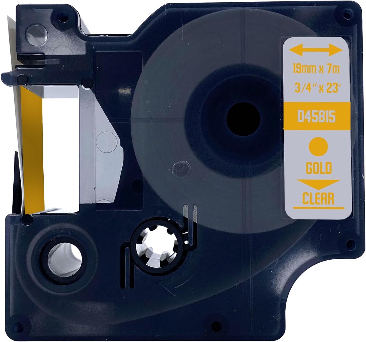 Label tape - 19mm x 7m - goud op transparant - efficiënt labelen - SnelShoppen