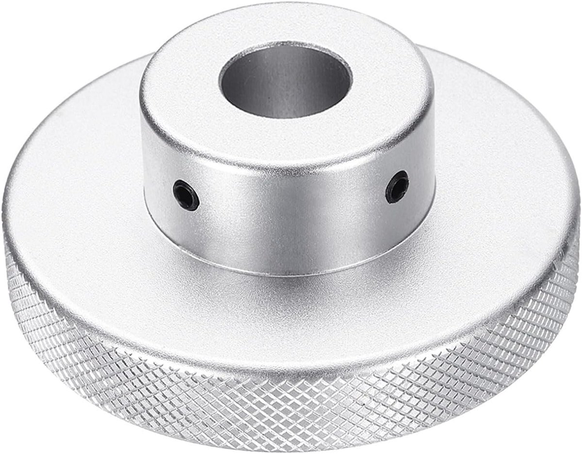 Aluminiumlegering handwiel 80 mm OD 17 mm boring aluminium freesmachine handvat machieedschap handwiel met moersleutel en 2 stuks schroeven, zilverkleurig