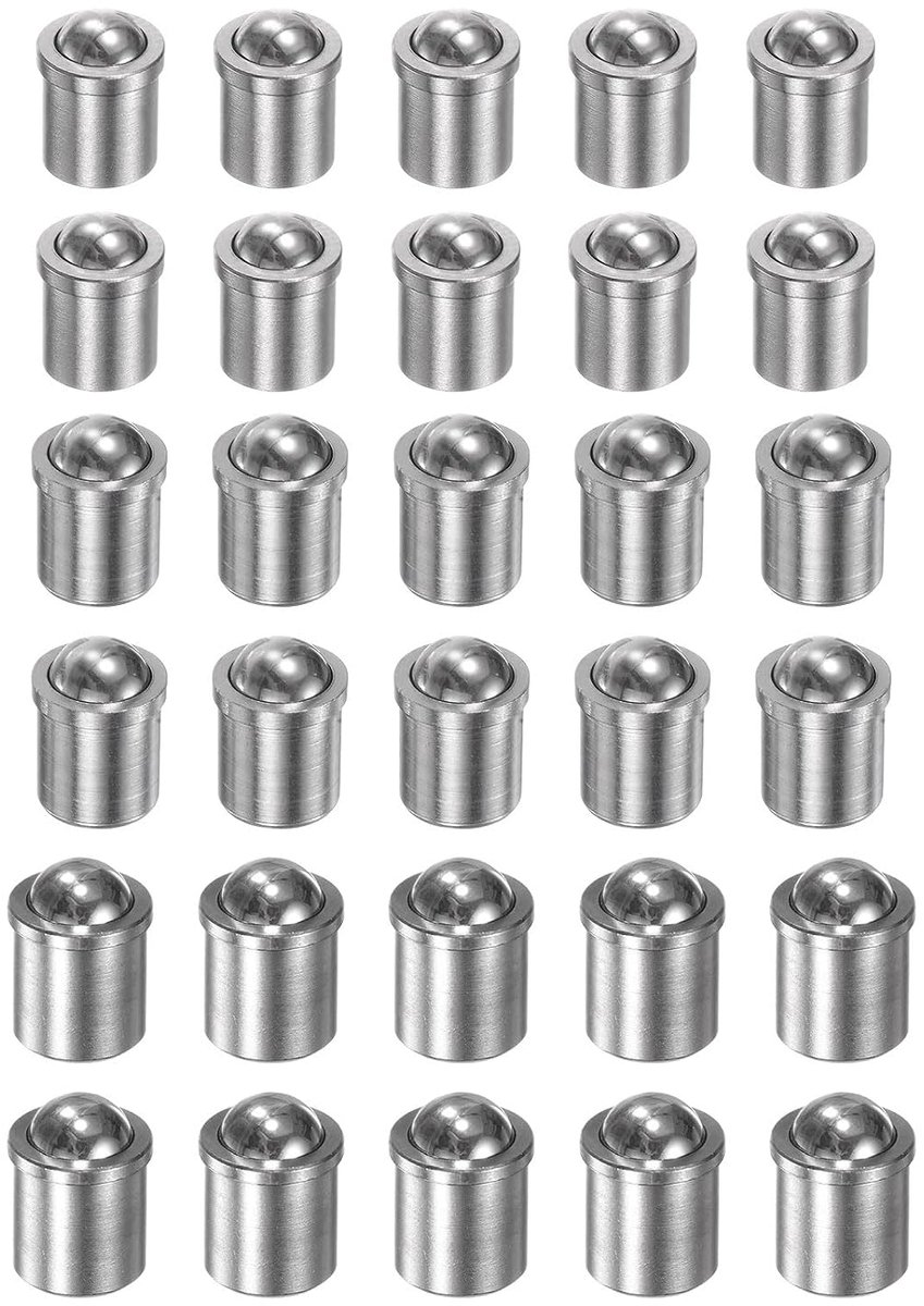 30 stuks kogeldrukstiften, 5 x 6/6 x 7/8 x 9 mm, 304 roestvrij staal, precisie-positioneringskralen, kogelpunt, veerdrukstiften, kogelhengel voor deurmechanische apparaten, klemmen, meubels