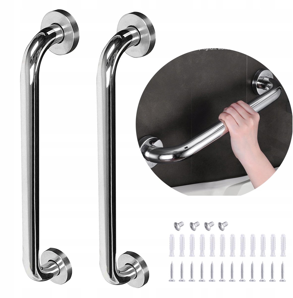 Merkloze RVS Douchegreep 30cm - Veiligheid in de Badkamer