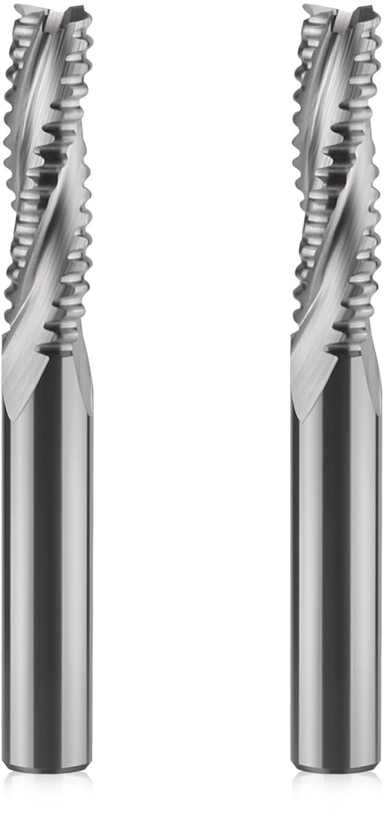 2pcs carbide shank milling cutter, 6mm, 22mm cutting length, 3 teeth/3 cutting mill, CNC milling cutter, HRC 55, CNC - ShopVlot