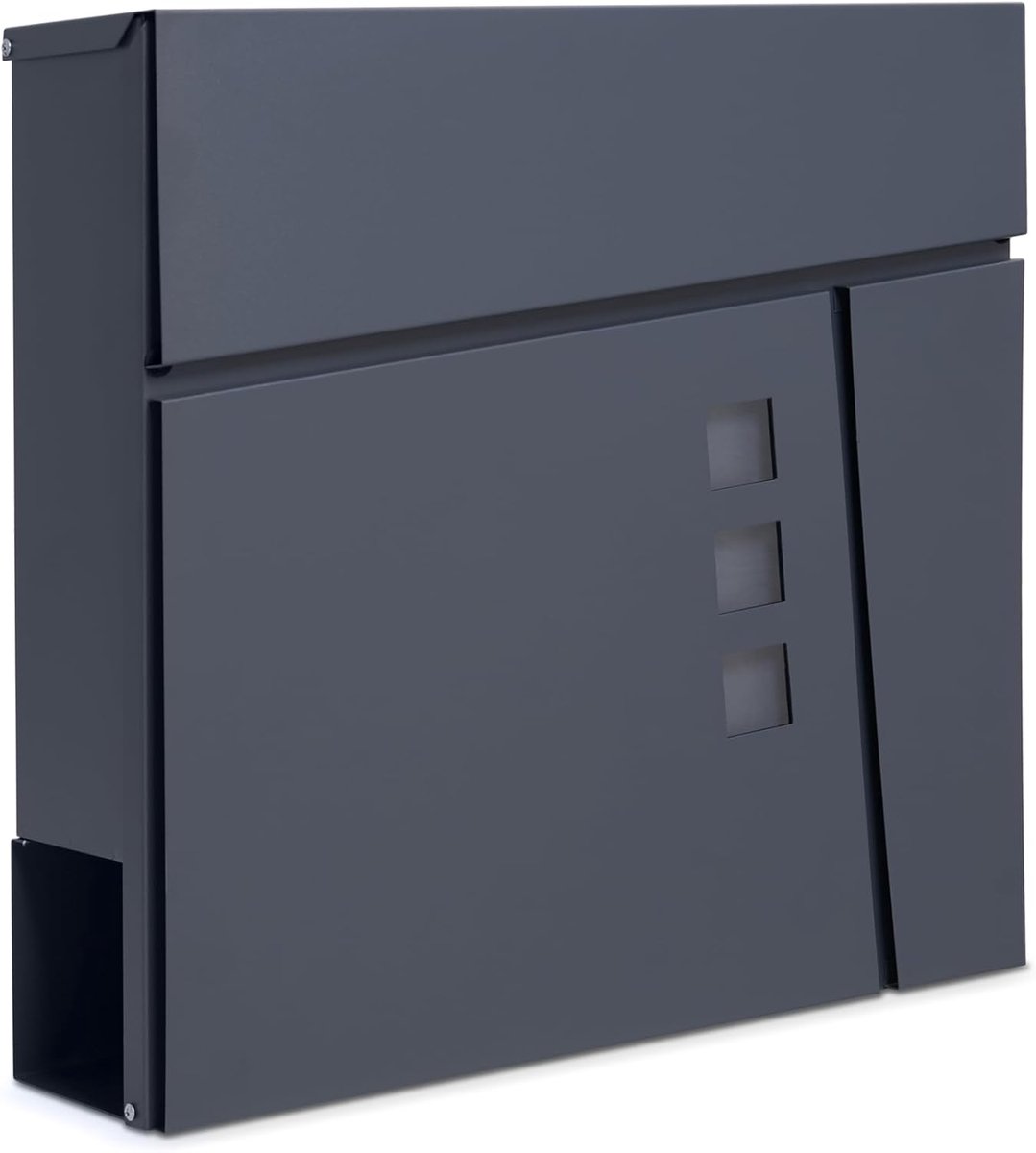 Assorted Collections Wall-mounted letterbox, modern design with newspaper slot, viewing windows, lockable mailbox - ShopVlot