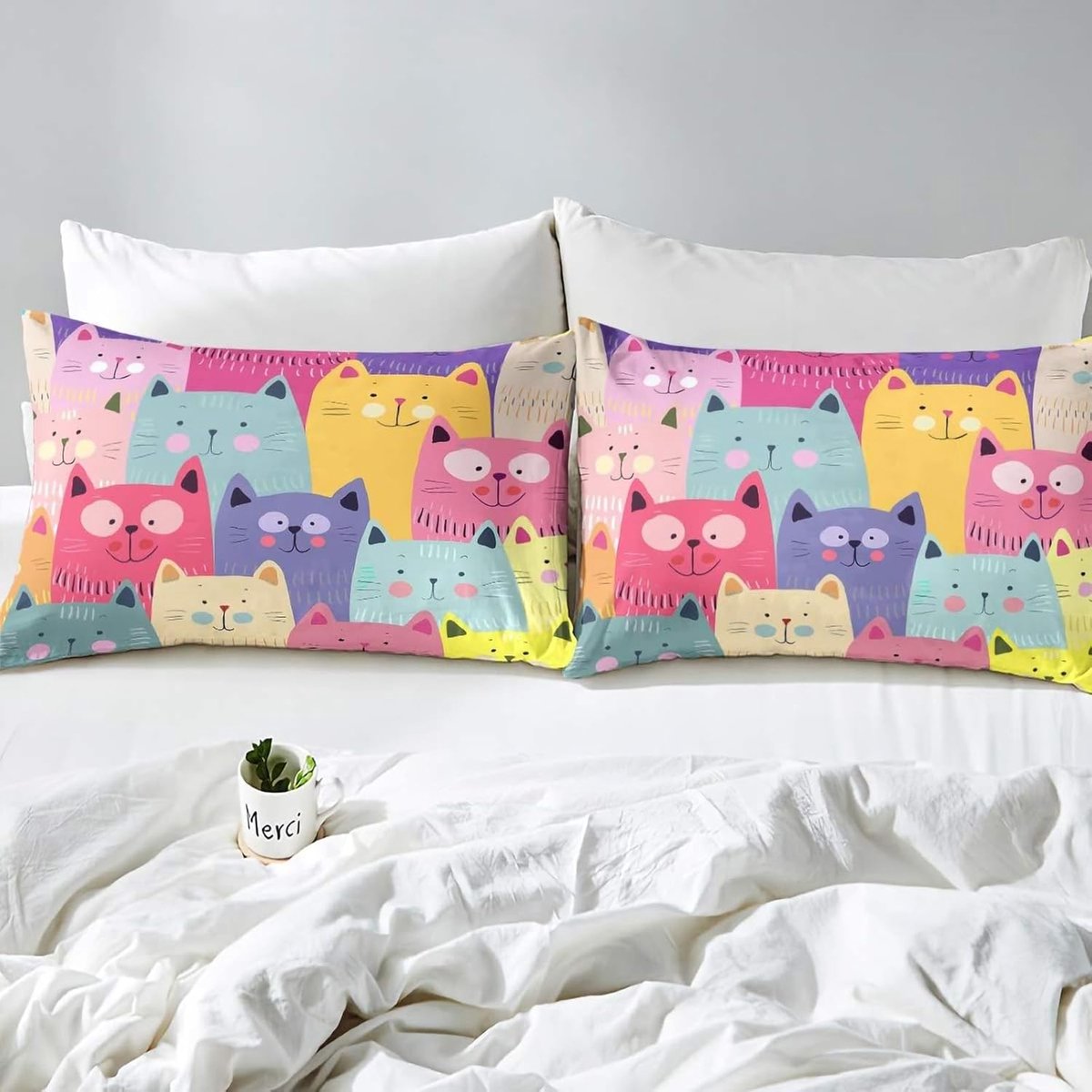 Cute Cat Bedding Set for Girls 200 x 200 cm - ShopVlot