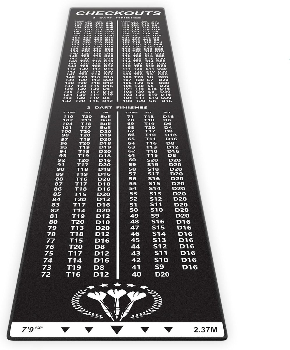 Dartmat 57 × 237 cm - voor steeldarts - officiële afstand - perfect voor training - SnelShoppen