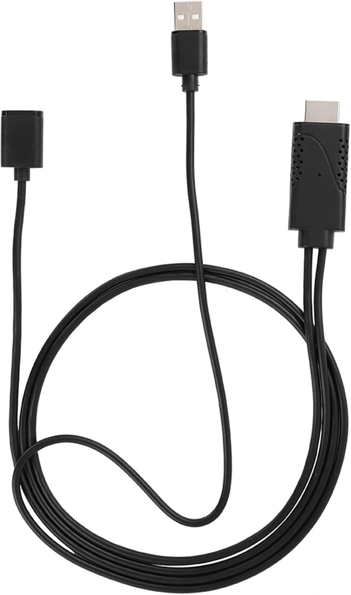 Female Naar Hdmi Male Adapter Kabel Zwart Abs Pvc 2 In 1 1080P Usb Female Naar Hdmi Male Hdtv Adapter Kabel Koord Voor E