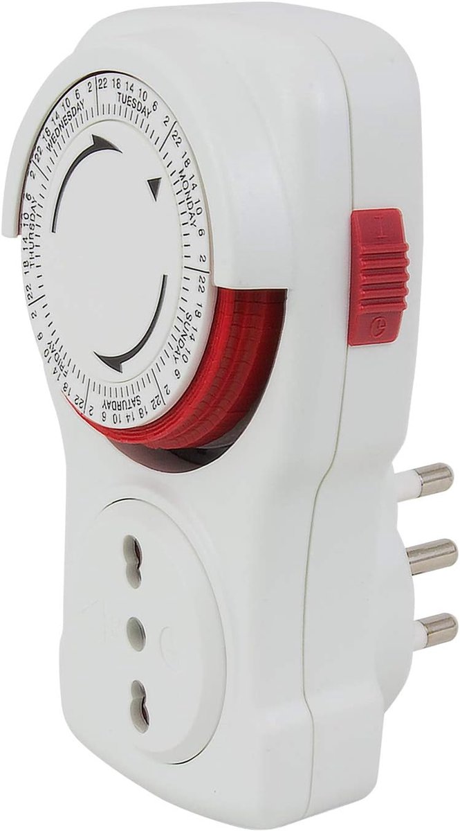 Pool timer dagtimer VH Swingclip rood, wit