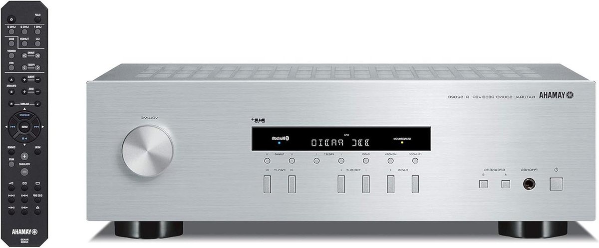 Stereo Receiver - Hifi Versterker - Muziek Streamen - Bluetooth Compatibel - 125 Watt - Zilver