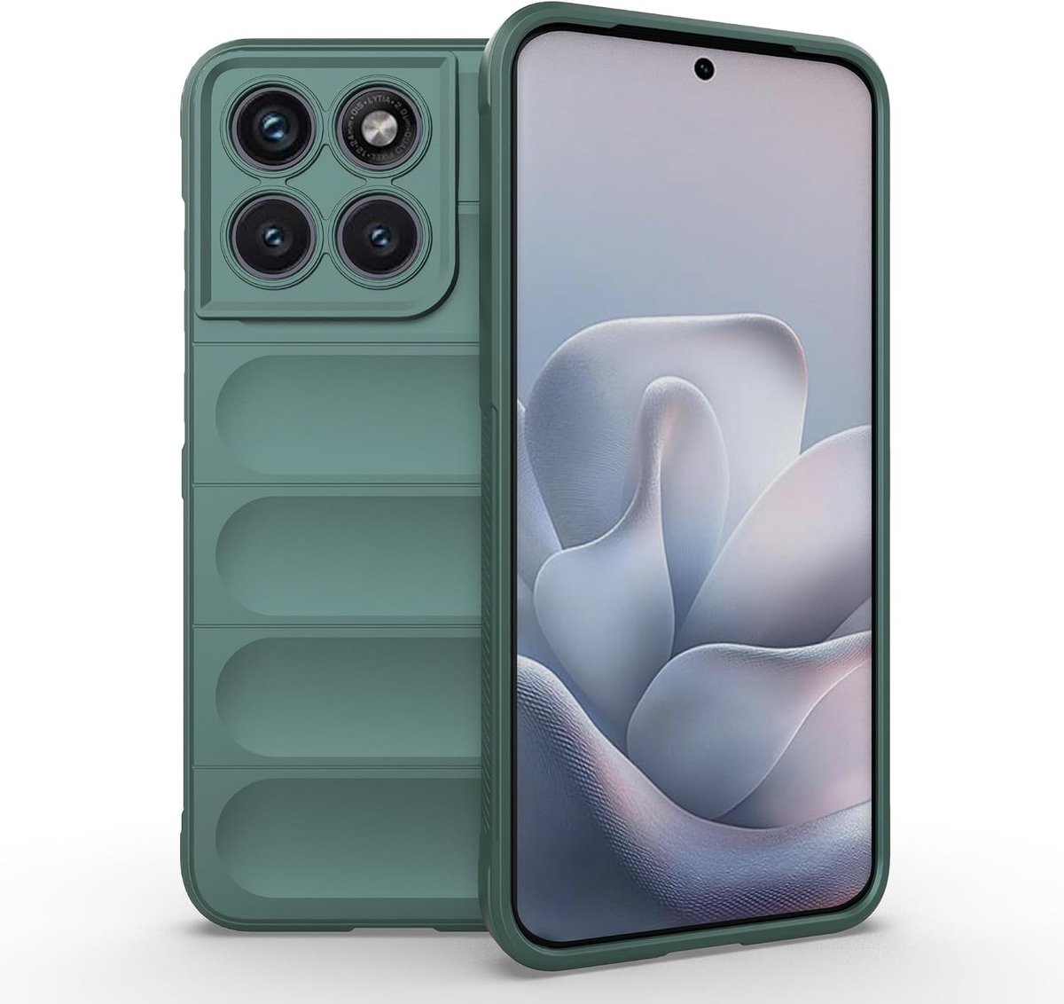 Silicone Case voor Motorola Moto G67/G77 – Antibacteriële Bescherming, Krasbestendige Microvezelvoering, Schokbestendig Gelrubber Hoesje, Groen