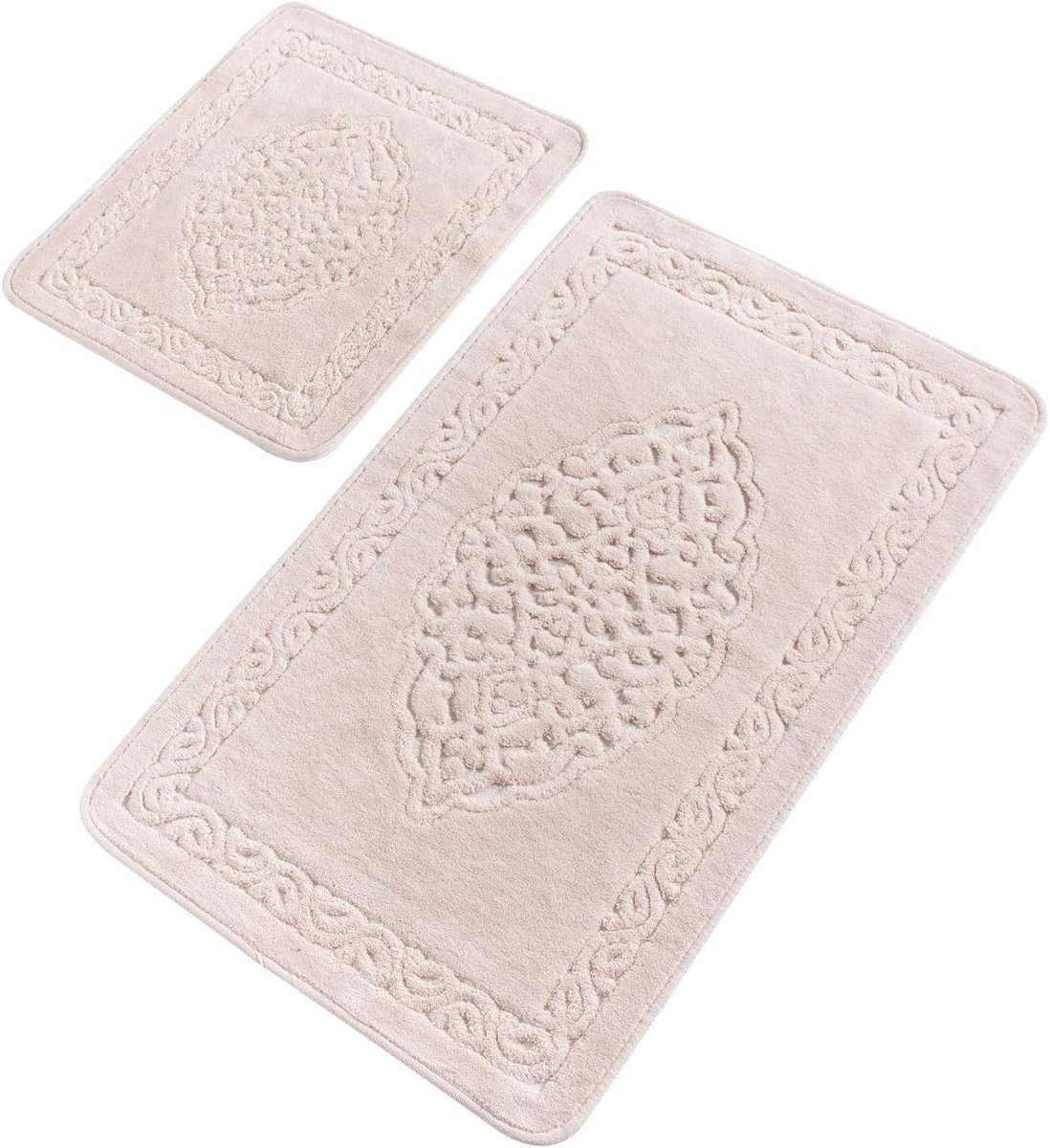 Badkamertapijt set 60x100 cm + 50x60 cm - Powder Pink - zacht gestructureerd - stijlvol en comfortabel - SnelShoppen