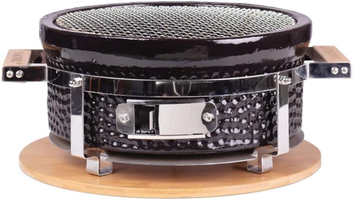 Yakiniku Shichirin - Medium - Rond - Keramiek en RVS - Ideale tafelgrill voor 2 tot 6 personen - SnelShoppen