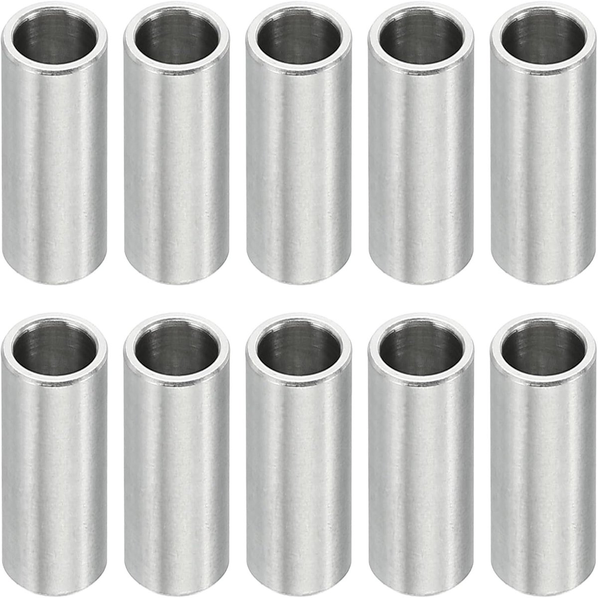 M6 roestvrijstalen afstandhouders, 10 stuks metalen afstandhouders roestvrij staal 6,1 mm ID x 8 mm OD x 20 mm L roestvrij staal afstandhouder schroef afstandhouder ronde voor 1/4" of M6