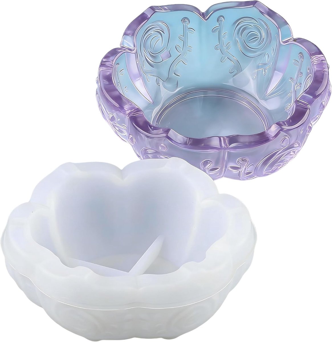 Epoxy Hars Mal voor Schalen, DIY Silicone Hars Mallen, Mallen voor Het Maken van Schalen met Rose Design