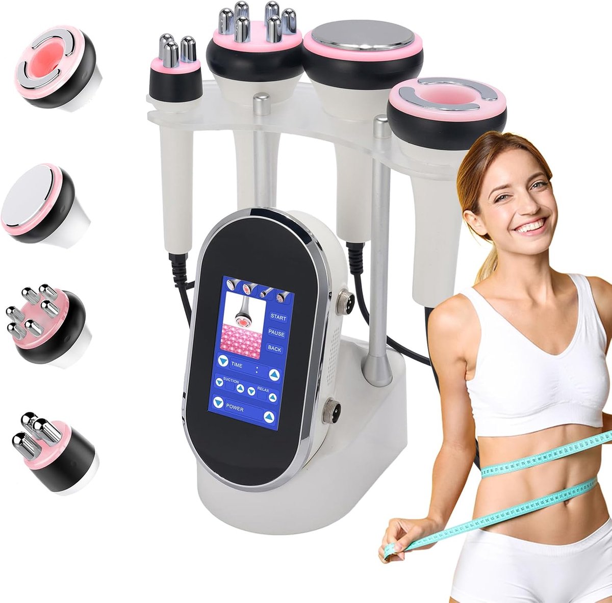 4-in-1 radiofrequentieapparaat voor het gezicht, 40K ultrasone cavitatie radiofrequentieapparaat, elektrische cellulitis-massageapparaten, voor gezichtslift en gewichtsverlies