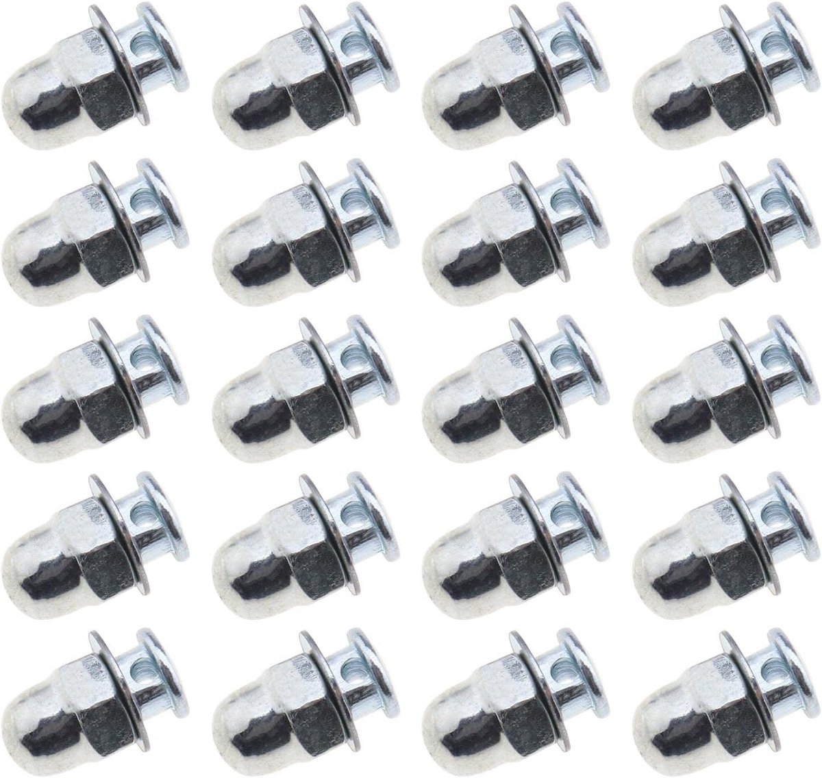 20 Stks Fiets Kabel Anker Bouten 6mm met Moeren en Ringen voor BMX Cross Bike Elektrische Fiets Opvouwbare Hybrid Kids Mountain Racing Trekking Fiets Fietsen Accessoires Ronde/Hex Hoofd Schroef