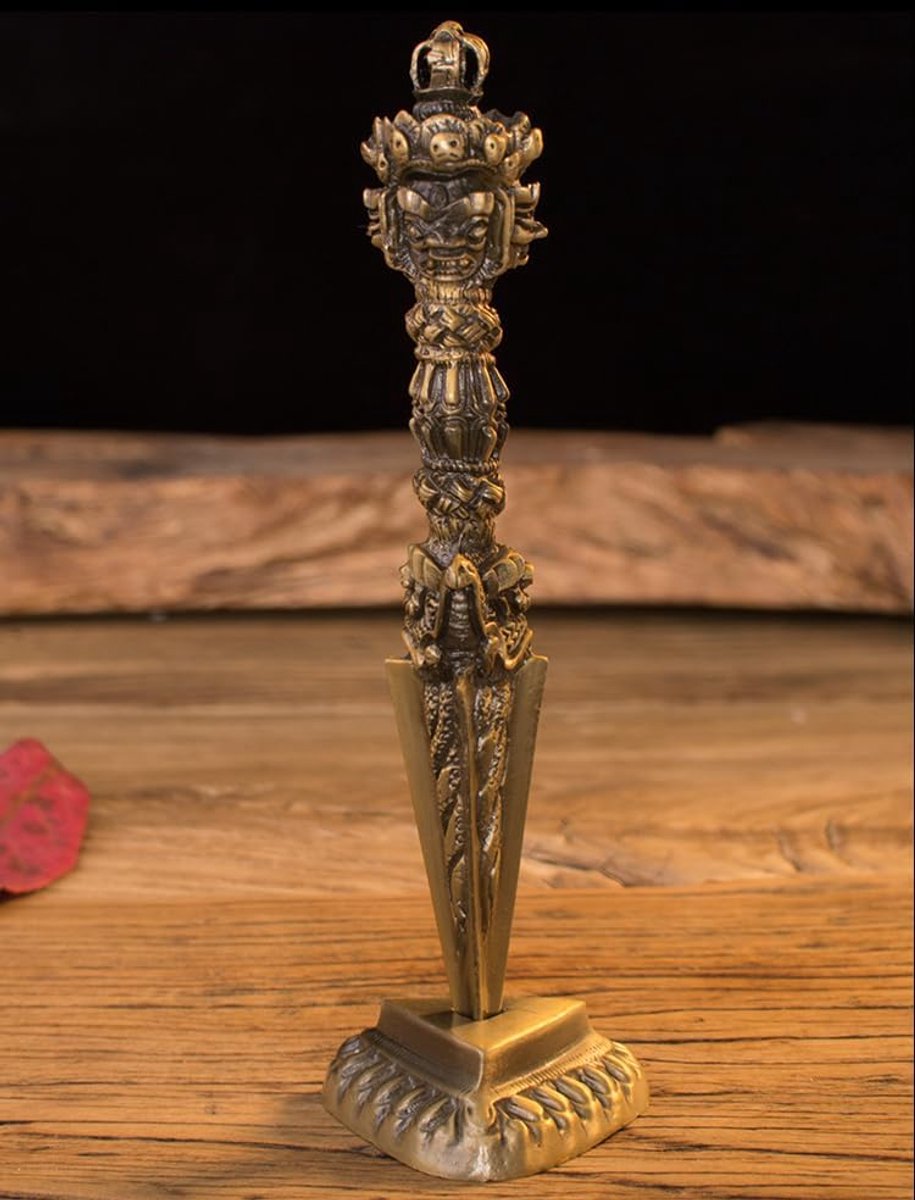 Zalati Dorje Vajra Phurba met basis Tibetaans boeddhisme legering Nepal ambachten voor woondecoratie