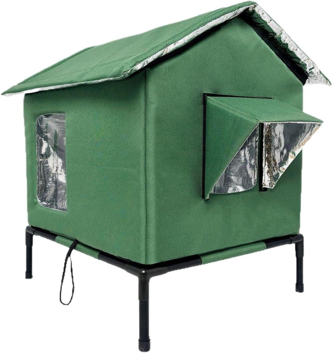 Geïsoleerd Kattenhuis - Kittenshelter Opvouwbaar - Bescherming Buiten - Thermische Isolatie - 40x36x50cm - Grijs