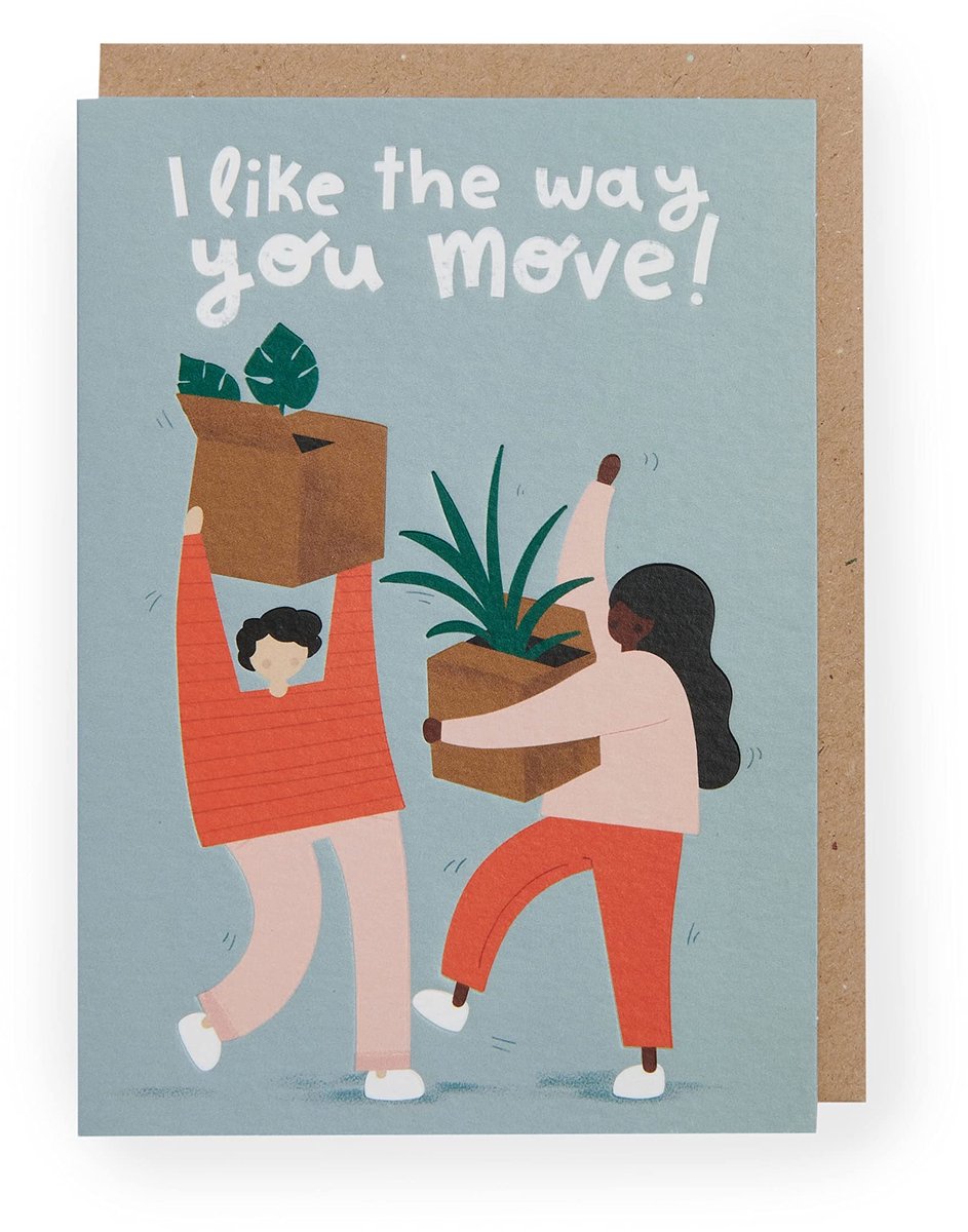 Gefeliciteerd kaart 'Ik hou van de manier waarop je beweegt' - leuk ontwerp - leeg voor je eigen bericht - SnelShoppen