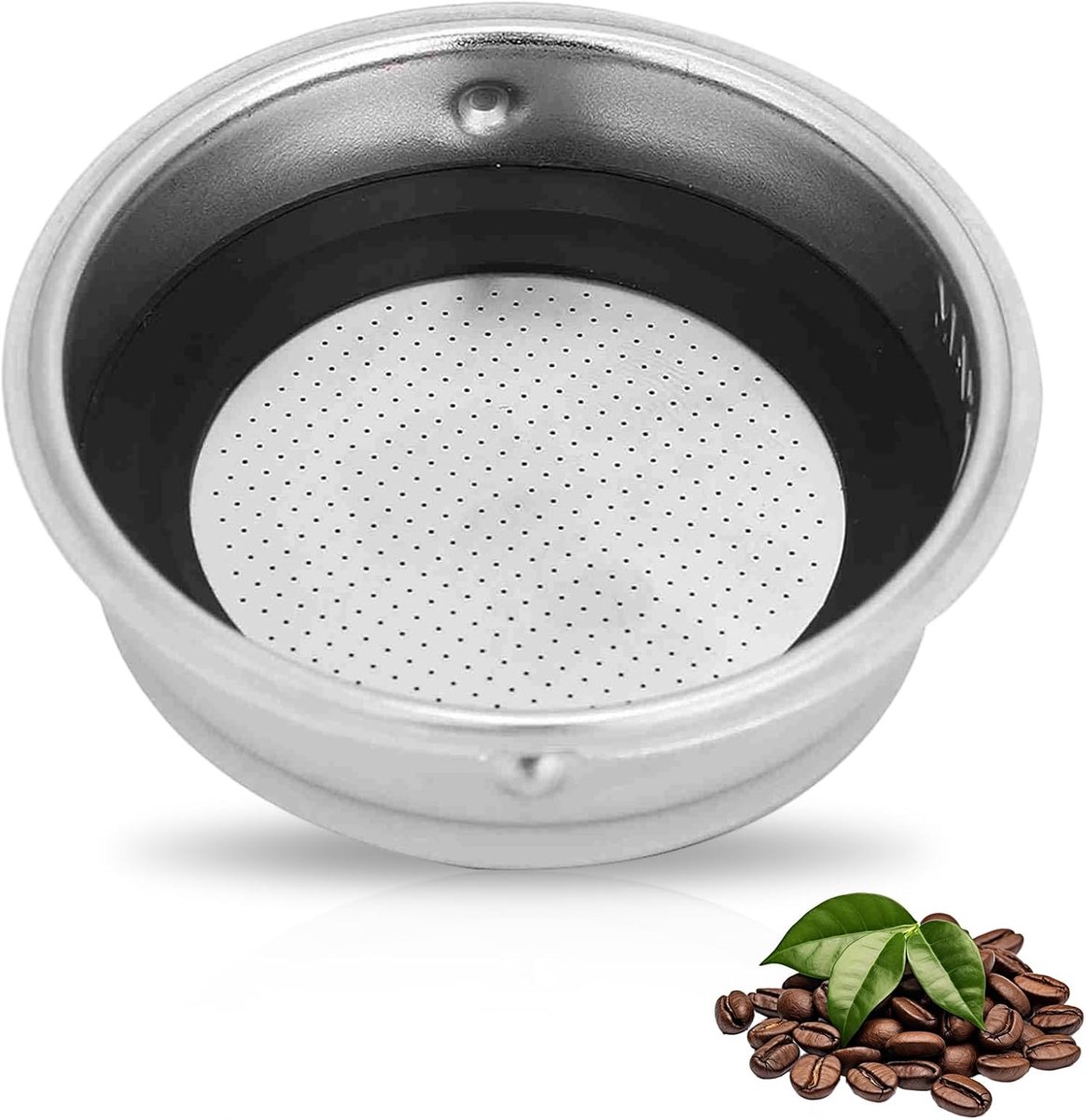 51 mm 2 Kopjes Portafilter Filtermand, Roestvrij Staal Niet Onder Druk Staande Mesh Koffiefilters Bodemloze Portafilter Koffiemachines Accessoires(Enkele kop)
