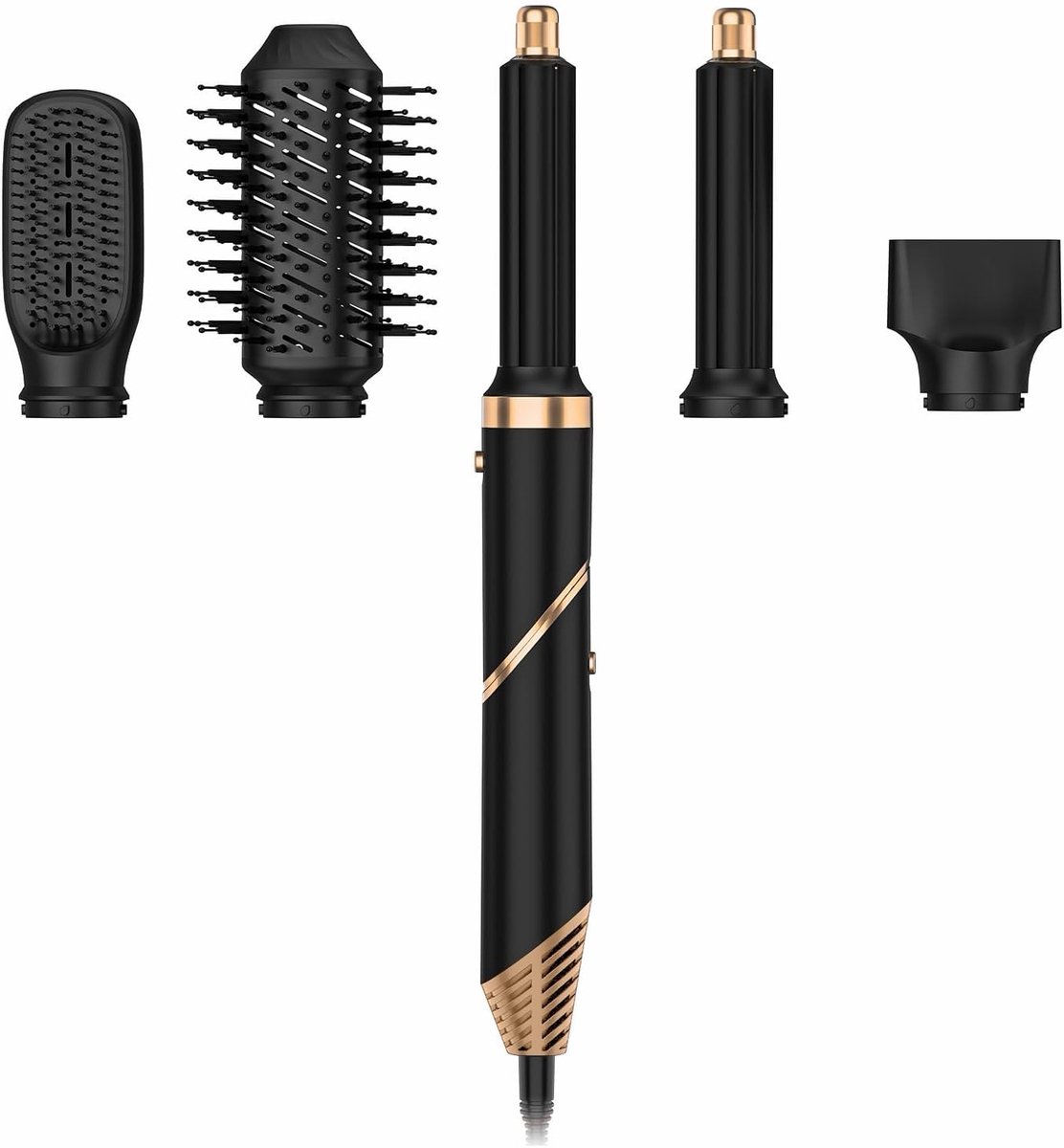 5-in-1 haarstyler voor de auto, licht en opvouwbaar, heteluchtborstel, föhnborstel, warme luchtborstelset, warmeluchtborstel, warmeluchtborstel, warmeluchtborstel