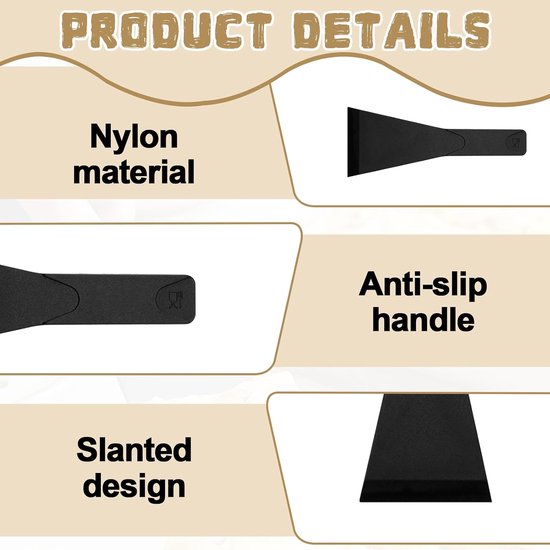 8 stuks raclette-schrapers, spatel voor raclette van nylon, 13,5 × 5 cm, hittebestendig van -40 °C tot 240 °C, voor kaas, botercrème en pannen met antiaanbaklaag — afbeelding 5