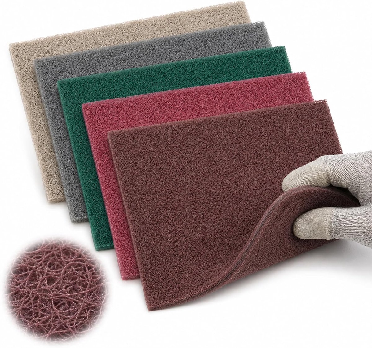 Schuurpads, 5 stuks, 150 x 230 mm, korrel 3000, 1500, 1000, 800, 600, schuurpapier voor metaal, hout, roestvrij staal, polijsten