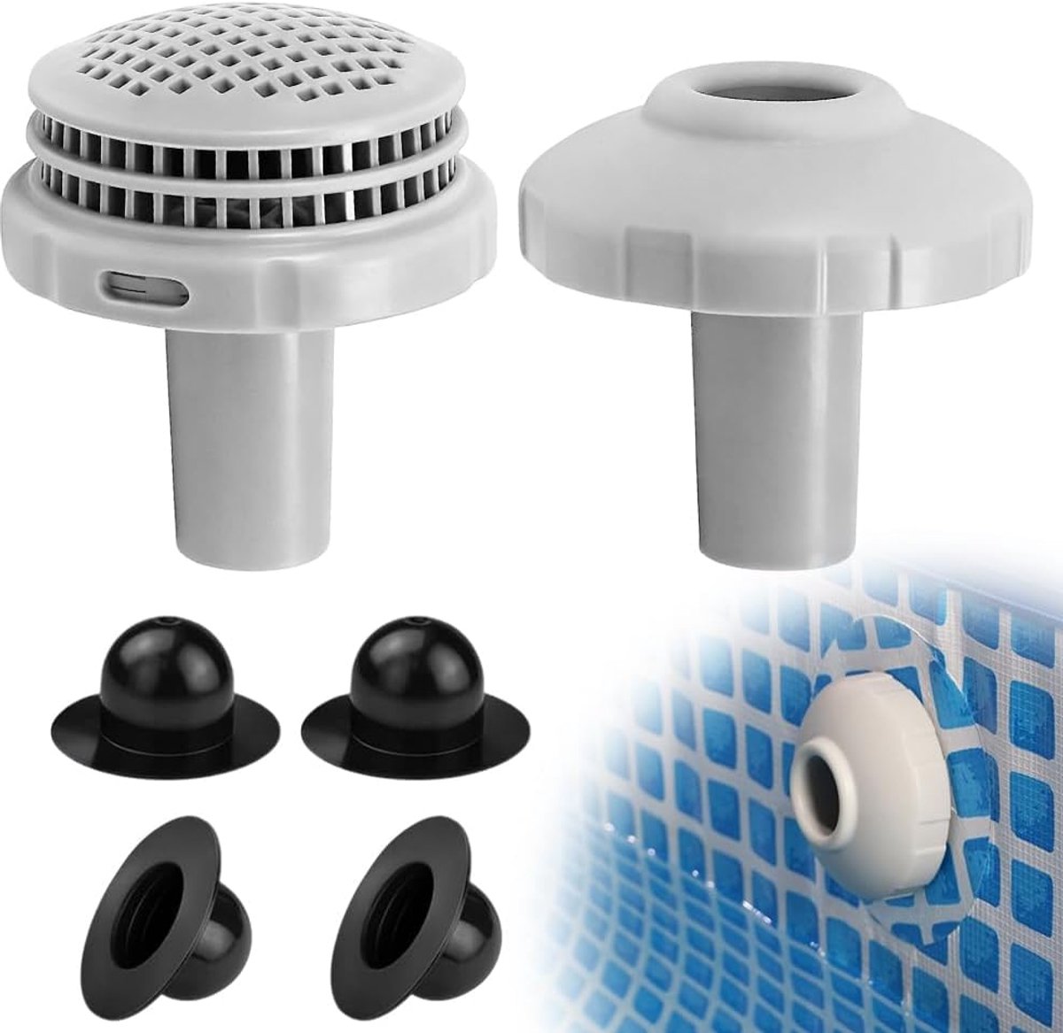 poolfilter aansluiting 32mm - 1,25 inch inlaatnozzle - met interne draad - onderhoudsvriendelijk voor fris zwemwater - m-winkel