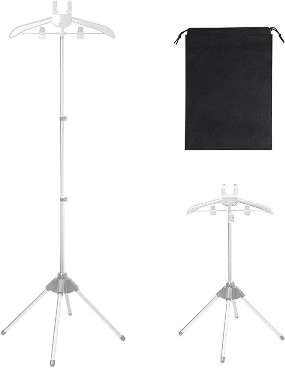 Stoomstrijkijzer Standaard - Kleding Stomer Rek - Kleding Stomen - Verstelbare Hoogte - 84-160cm - Grijs