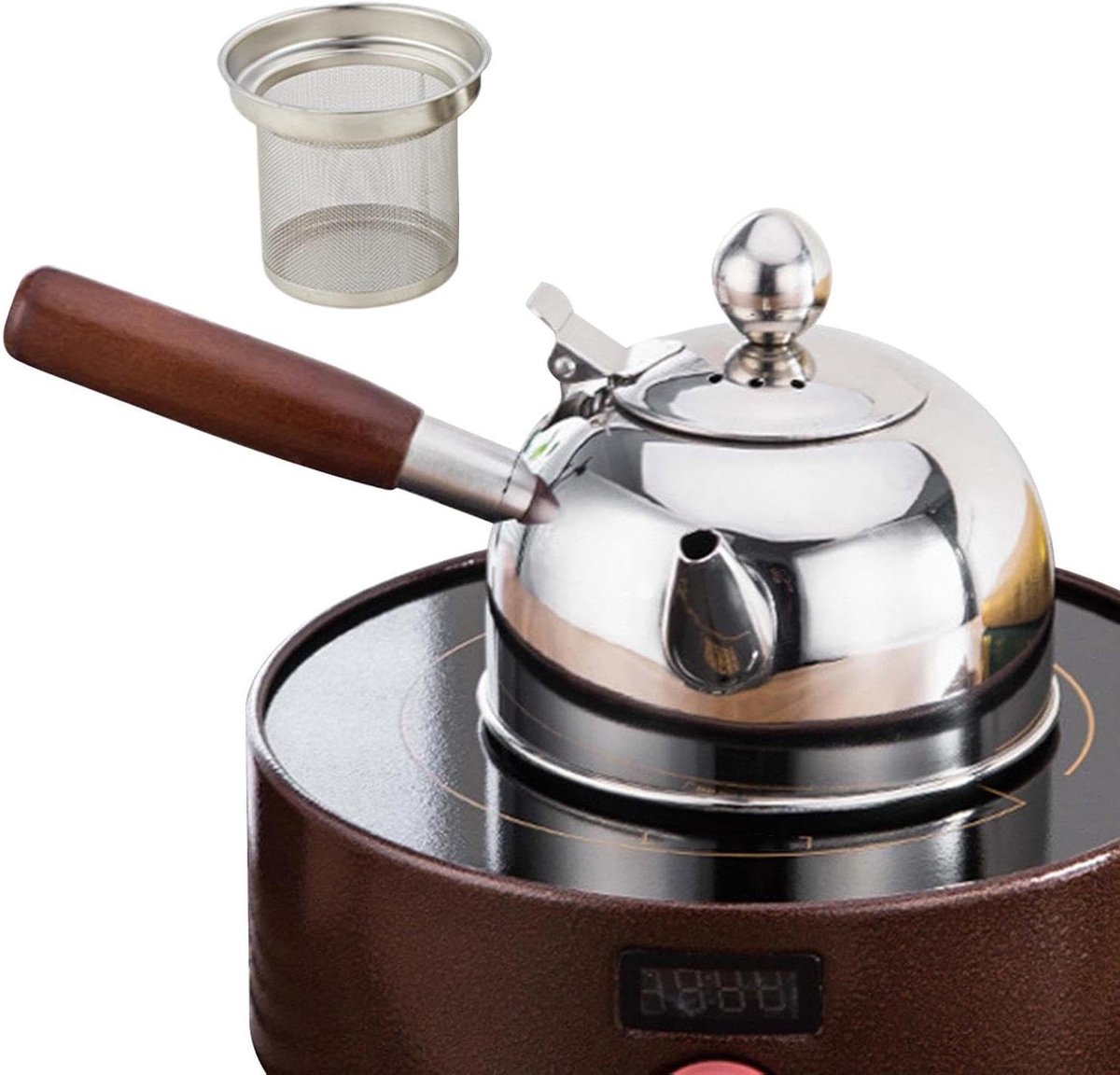 Waterkoker met Fluitje - Theepot Kookpan - Water Koken - Inclusief Theezeef - 680 ml - Zilver