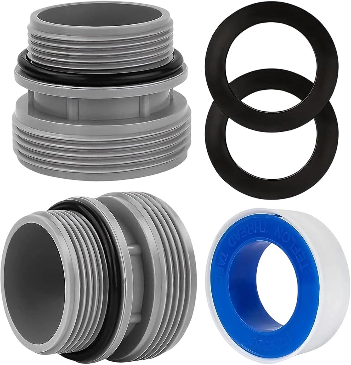 Poolslangadapter set 40mm naar 1 1/2 inch - 2 stuks met O-ringen - voor Intex en Coleman filterpompen - ShopVlot
