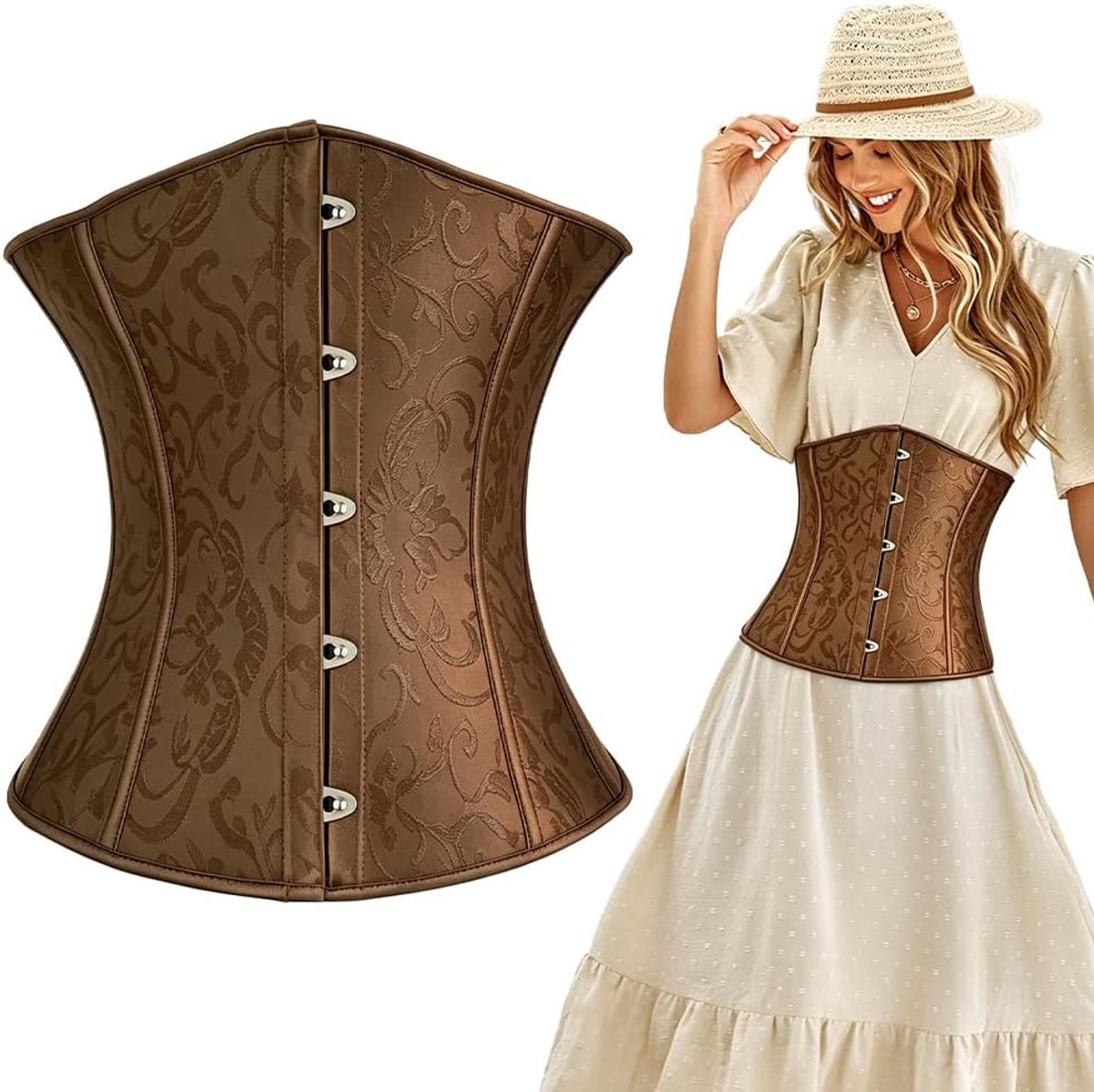 Corsage dames volledige borst - vintage bustier - veterborst korset - accentueer je figuur - ShopVlot