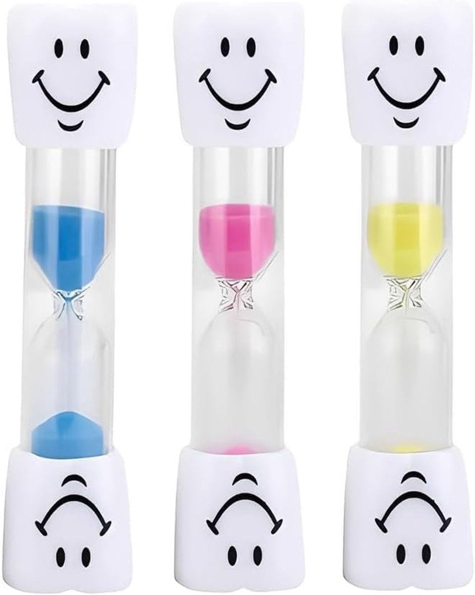 Zandloper set voor kinderen - 3 minuten timer - kleurrijk - leuk educatief speelgoed - ShopVlot