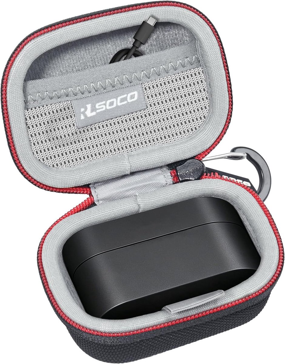 Case hoes voor Sony WF-1000XM6 - hardcase met karabijnhaak - vochtbestendig, stofdicht, schokbestendig - ShopVlot