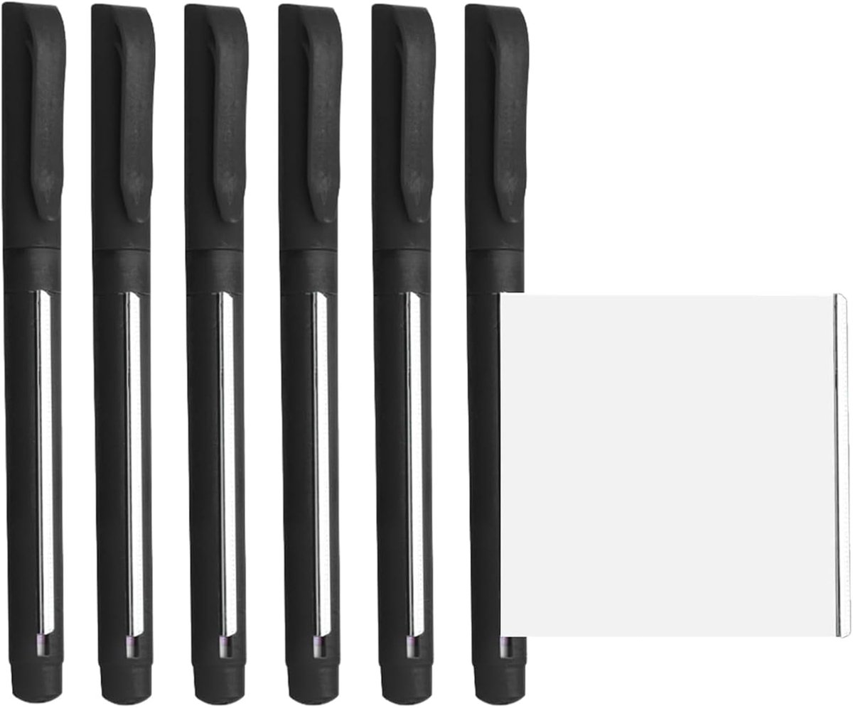Balpen met snijblad - intrekbare metalen pen - 6 stuks - ideaal voor notities - ShopVlot