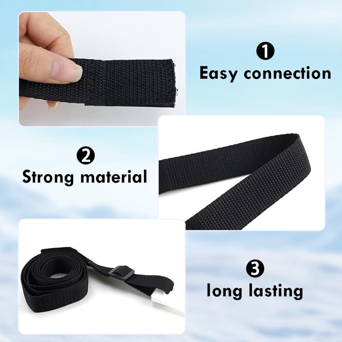 Zwembad Film Bevestigingsbanden Set van 8 - Nylon Straps en Clips - Duurzaam en Betrouwbaar - Ideaal voor Rolmechanisme - ShopVlot
