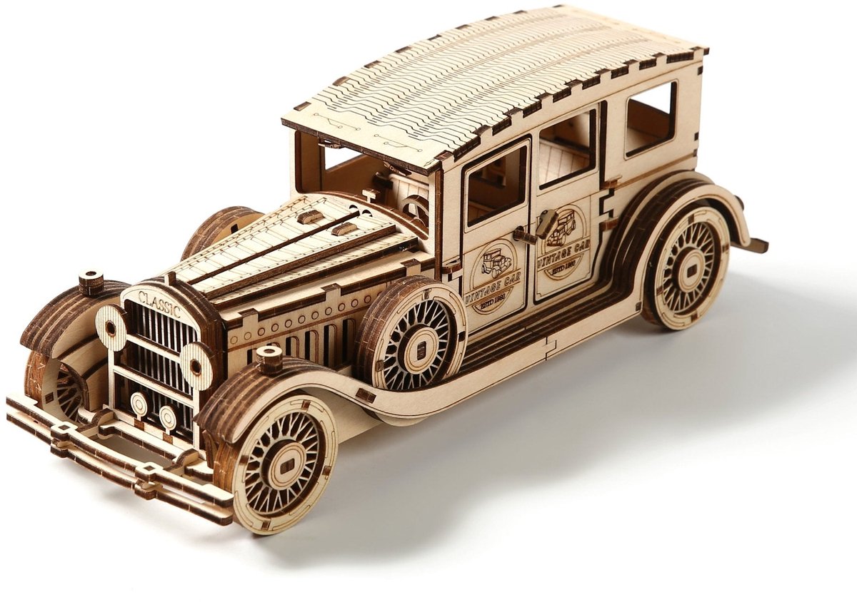 Classic car - 3D Puzzel met Handleiding - DIY - Miniatuur Modelbouw Hout Kinderen en Volwassenen - Houten bouwpakket - Assemblr