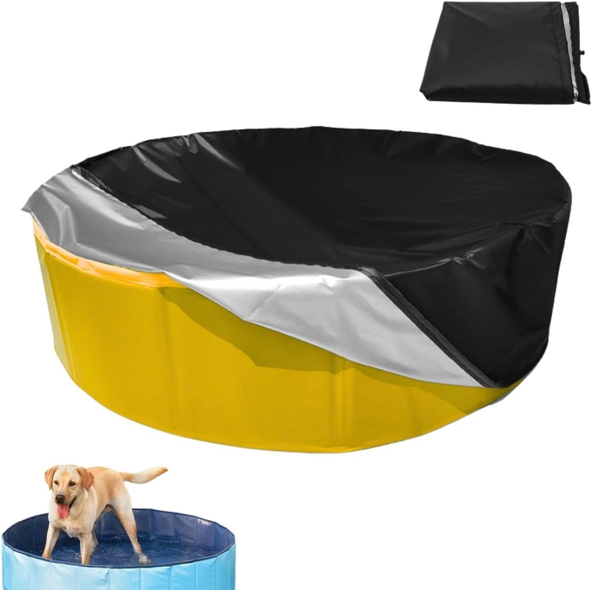Pooldeksel rond 160 x 30 cm - waterdicht - UV-bestendig - beschermt uw hondenbad - ShopVlot
