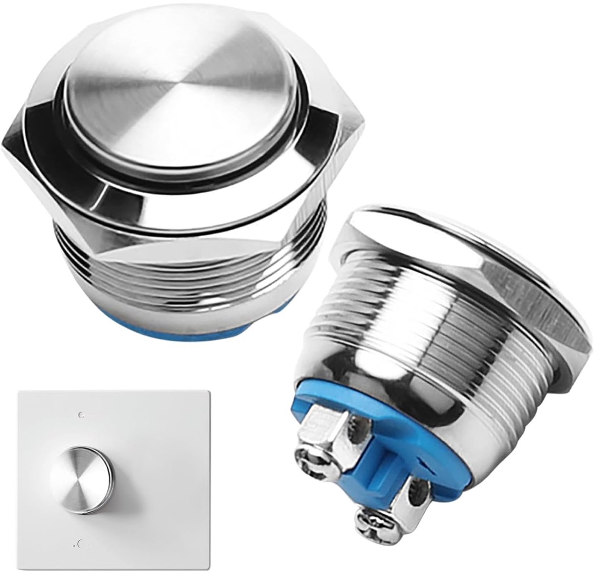 Belknoppen 16 mm - roestvrij staal - waterdicht - ideaal voor deurbel en apparaten - ShopVlot