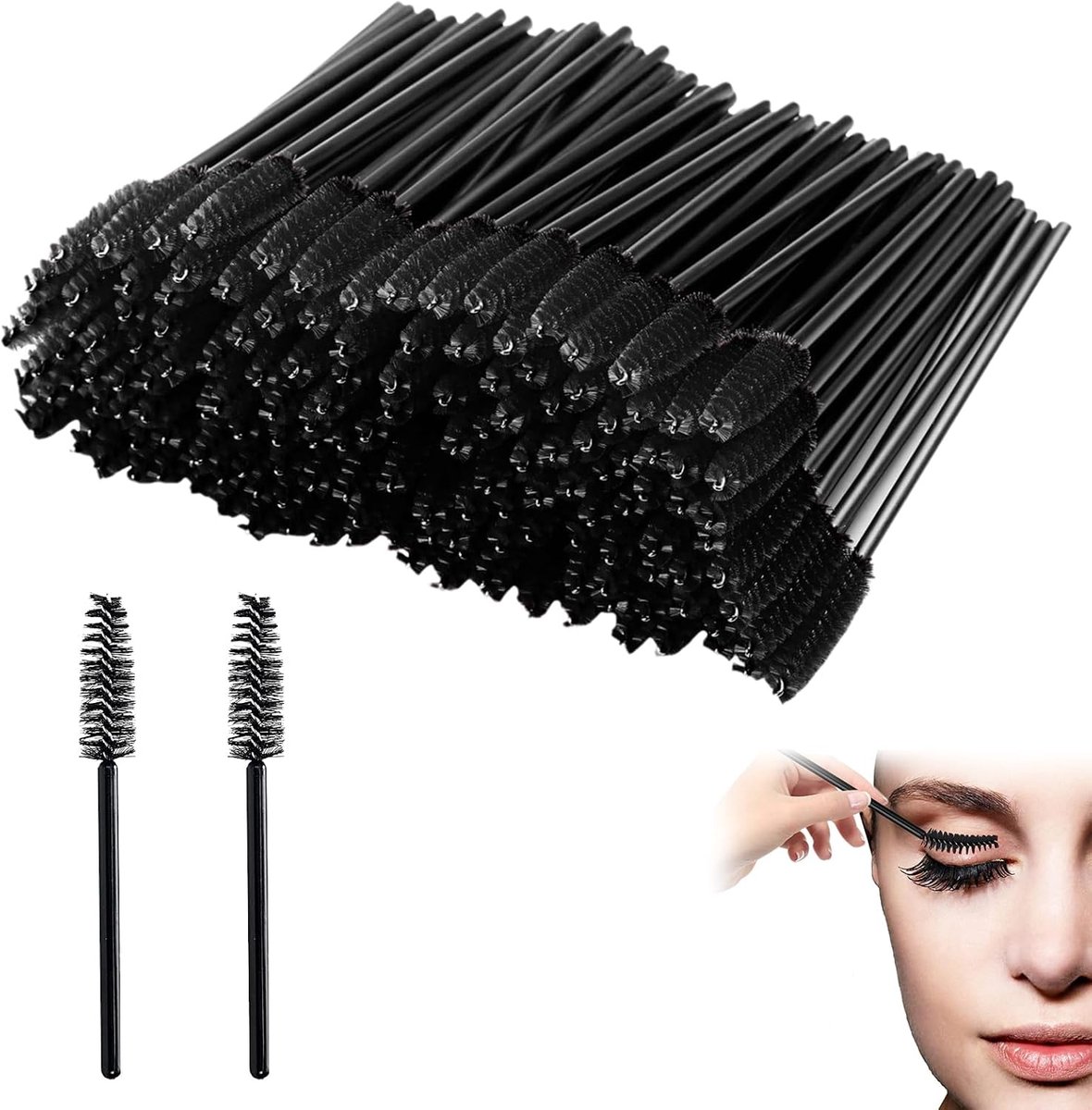 Wegwerp wimpers borstels - Kristal handvat microborstel - Hygiënische make-up accessoires voor wimperextensions - ShopVlot