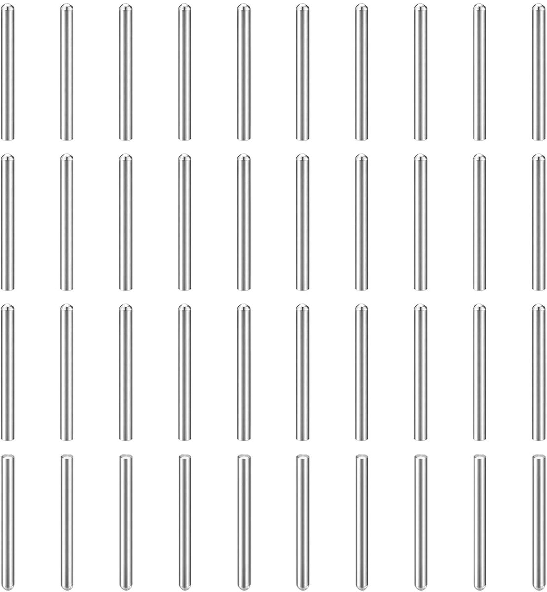 70 stuks cilinderstiften, 2,5 mm x 25 mm metalen pen, 304 roestvrij staal, cilindrische ronde kop, plugpennen paspen voor gereedschapsbouw, machinemontage en apparatuur