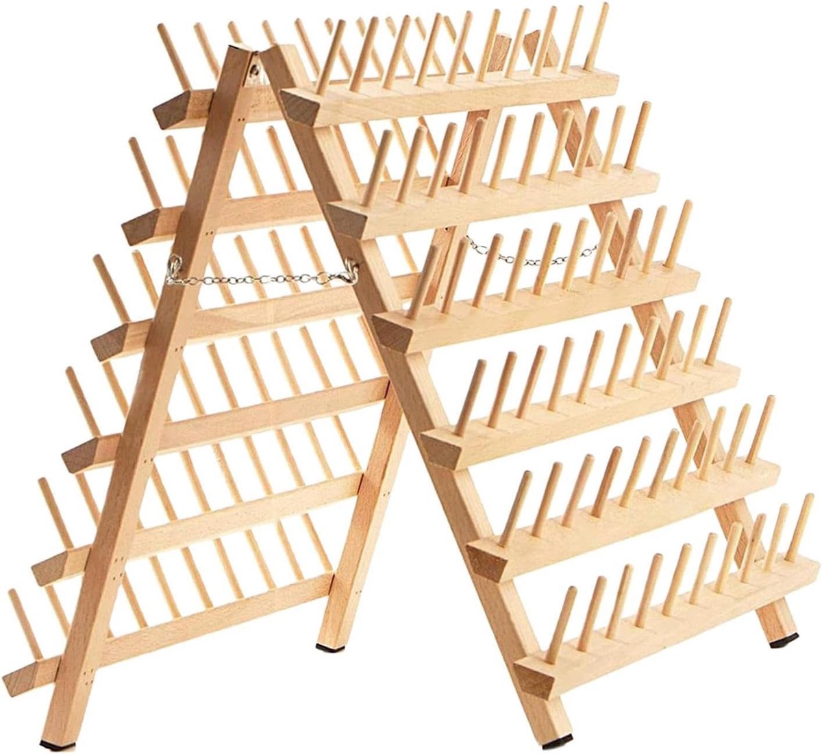 Naaigaren Organizer - Dubbelzijdige Opvouwbare Houten VouwDraad | Houder - 120-Spoel Organiseren Rack voor Borduurwerk Quilten Herstellen