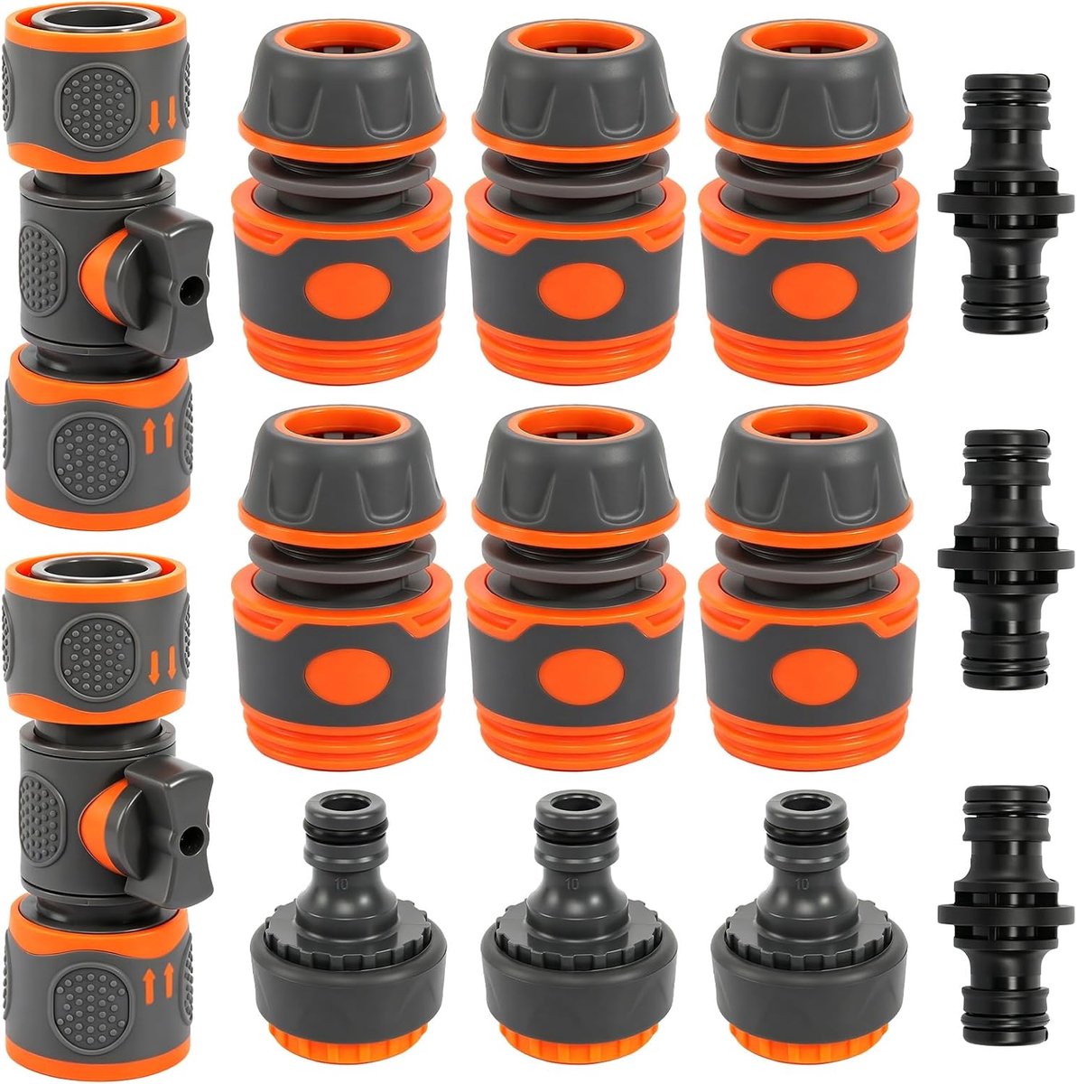 1/2 inch, 14 stuks slangaansluiting 1/2 inch, slangverbindingsset, slangkoppeling, accessoires, tuinslang, connector voor slangverlenging en wateraansluiting tuin