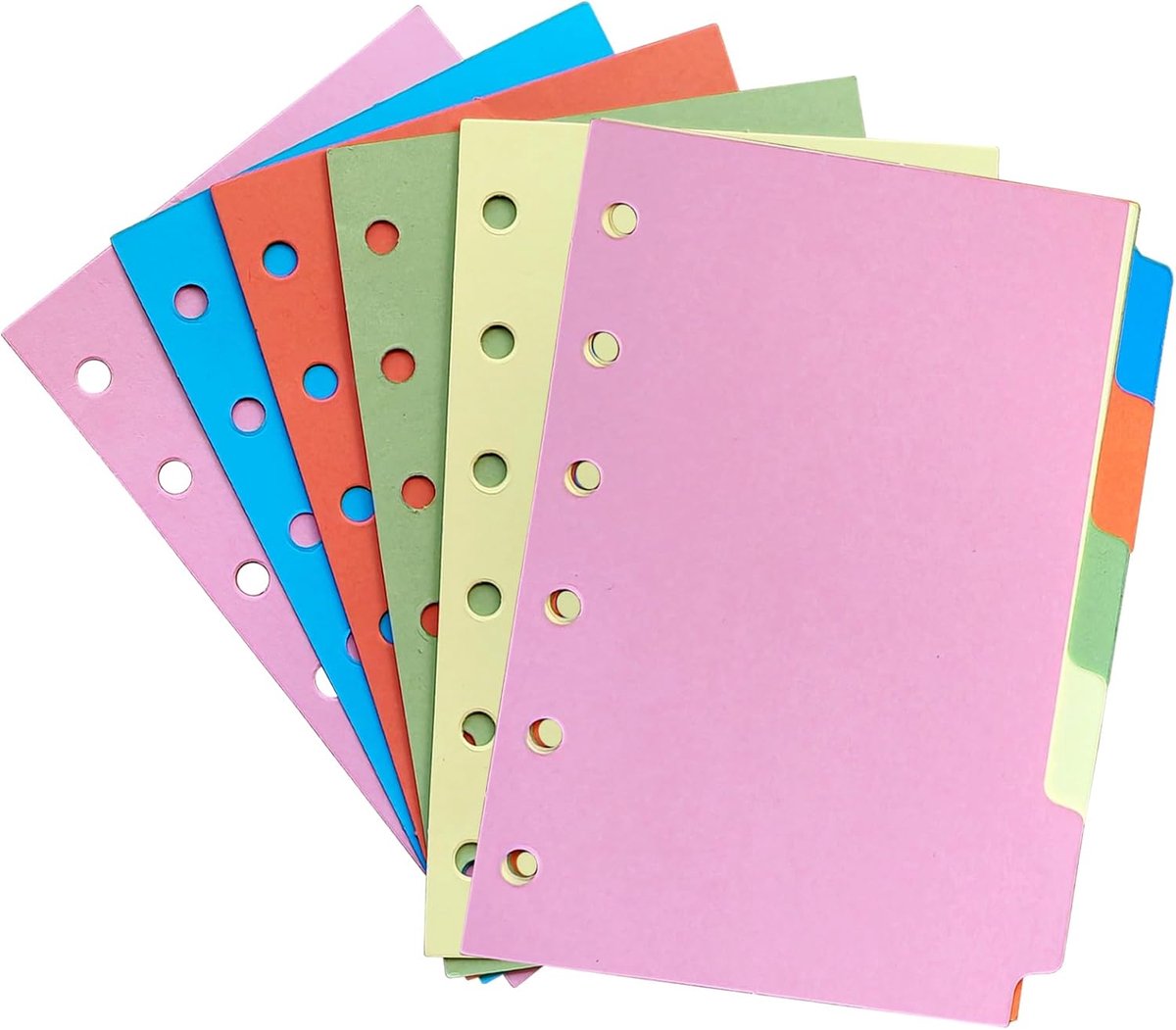 Papier dividers, A7 format, 6-ring, 5 flaps per set, 2 sets, durable