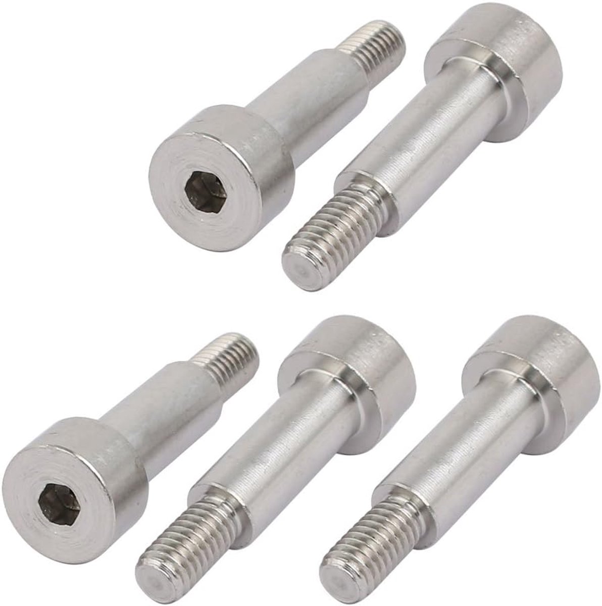 Map 5 stuks bouten met inbuskop 8 mm diameter spaling 20 mm schroefdraadlengte M6 schroefdraad
