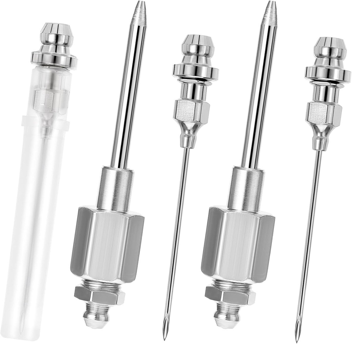 5 stuks vetnaald-mondstukset, lager vetpunt, vetnaald, stalen vetnaalddispenser, vetinjector, kostuum van vetmontagegereedschap voor smalle ruimtes en diepe gaten, metaal