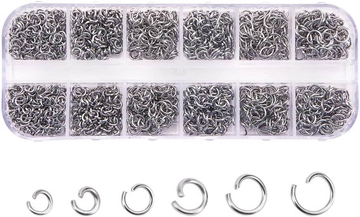 1 Doos Rvs Open Jump Ringen Set 4mm 5mm 6mm Gemengde Maten Sieraden Sleutelhanger Maken Bevindingen Ringen