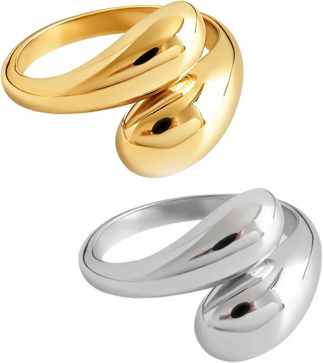 Ringen zilver goud voor dames vrouwen roestvrij staal ringen duimring dames ringen waterdicht verstelbare statement stapelringen vingerring trouwring modesieraden cadeau tienermeisjes